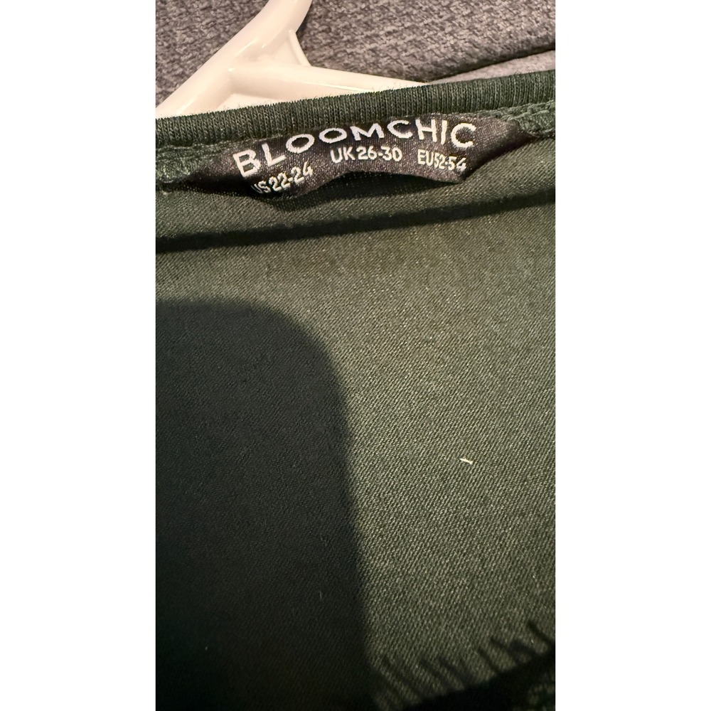 BloomChic Lace Trim Midi Dress Womens 22-24 Green Excellent Empire Waist Boho - Picture 4 of 5